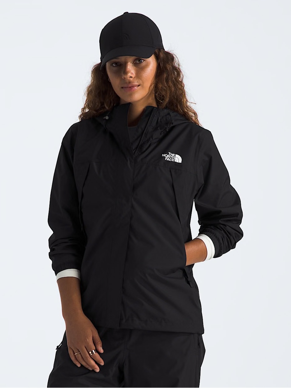 The North Face Women's Black Waterproof Hooded Rain Jacket/Windbreaker